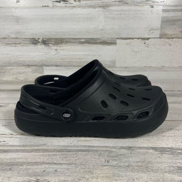 SKECHERS Men's Black Foamies Swifters II Be Warmer Lined Slip‎ On Clog Size 12 - Picture 1 of 7